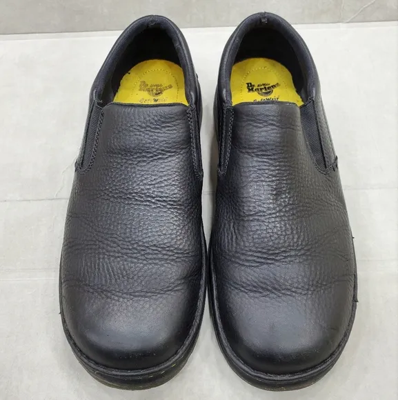 Dr Martens Boyle Grizzly Slip On Shoes men's size 13 black leather loafer