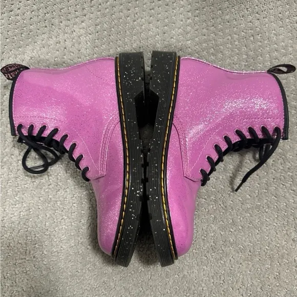 Dr. Martens Kids Girls Boots Size 4 Pink Cosmic Glitter
