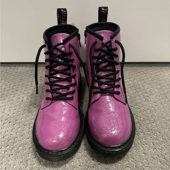 Dr. Martens Kids Girls Boots Size 4 Pink Cosmic Glitter
