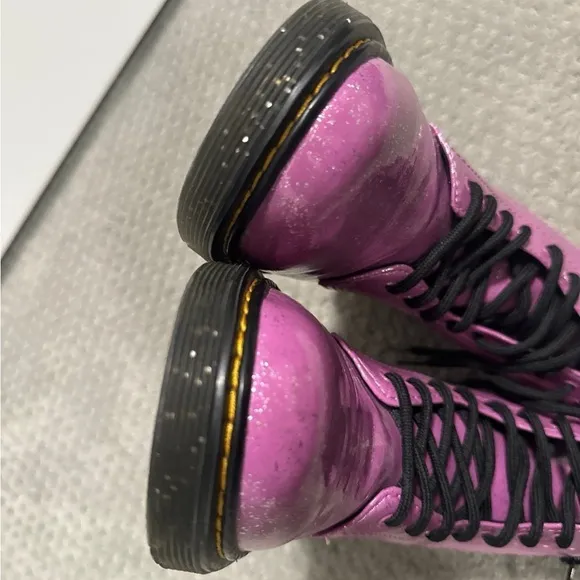 Dr. Martens Kids Girls Boots Size 4 Pink Cosmic Glitter
