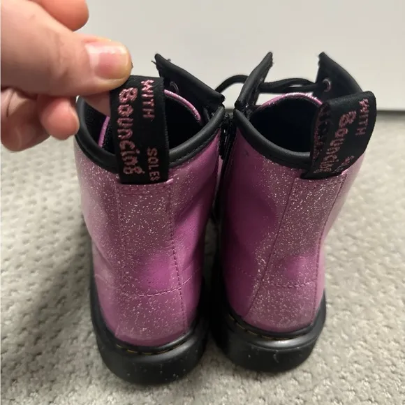 Dr. Martens Kids Girls Boots Size 4 Pink Cosmic Glitter
