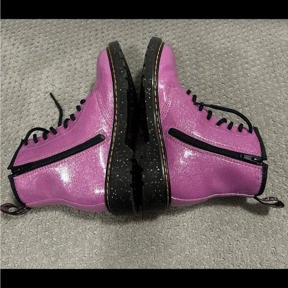 Dr. Martens Kids Girls Boots Size 4 Pink Cosmic Glitter