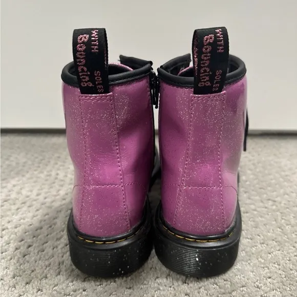 Dr. Martens Kids Girls Boots Size 4 Pink Cosmic Glitter
