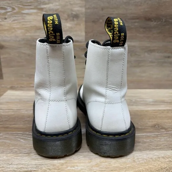 Dr. Martens Luana Air Wair White Leather Combat Boots Women's size 8