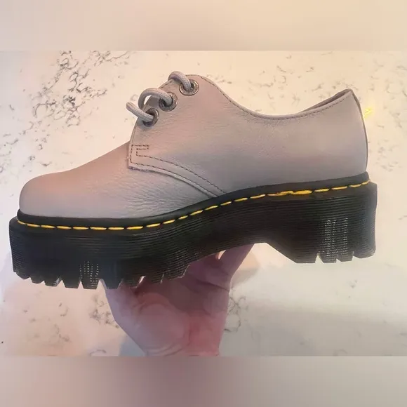 Dr. Martens Men’s 1461  Quad II Leather Platform Taupe Shoes New
