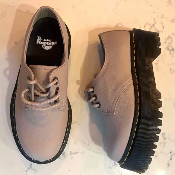 Dr. Martens Men’s 1461  Quad II Leather Platform Taupe Shoes New