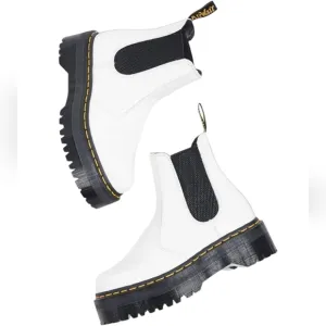 Dr. Martens Mens 2976 Bex White Lug Sole Pull On Casual Chelsea Boo…