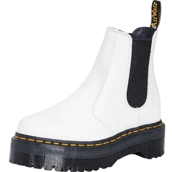 Dr. Martens Mens 2976 Bex White Lug Sole Pull On Casual Chelsea Boo…
