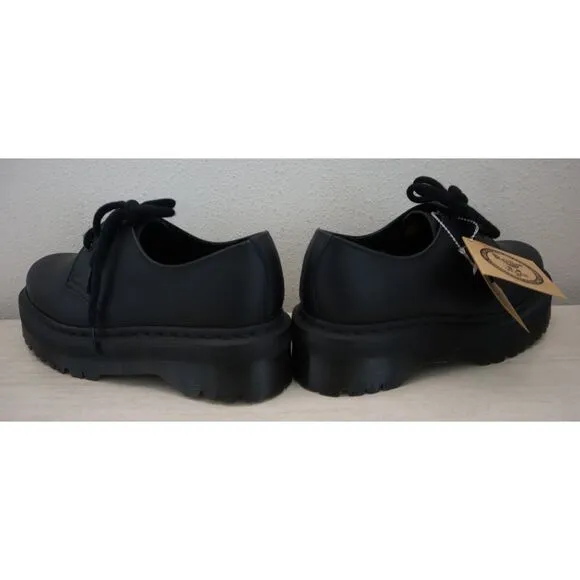 Dr. Martens Men's 7 Women's 8 Black Vegan 1461 Mono Felix Platform Shoes $170