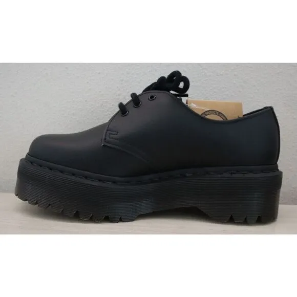 Dr. Martens Men's 7 Women's 8 Black Vegan 1461 Mono Felix Platform Shoes $170