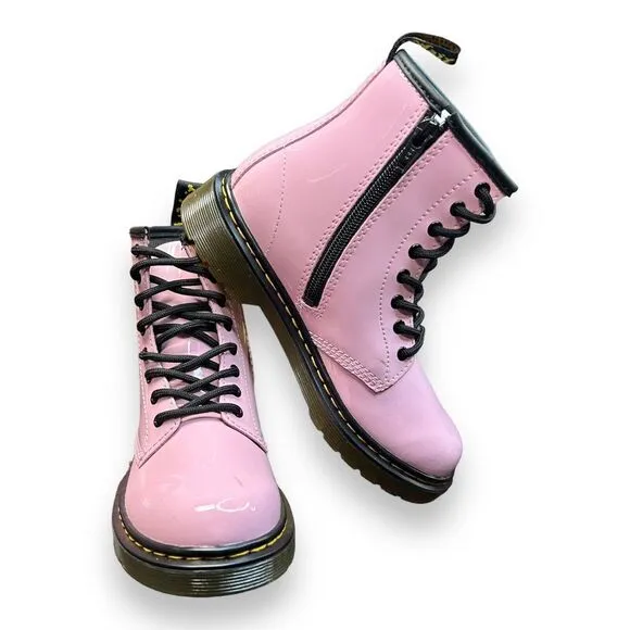 Dr Martens‎ Size 2 1460 j patent lamper pale pink lace up combat boots