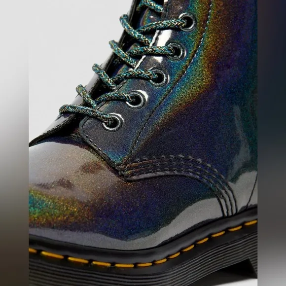 Dr. Martens ✨ Size 6 • Vegan 1460 Pascal Lace Up Boot • Gunmetal • RAINBOW 🌈