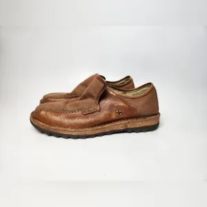Dr Martens Slip On Loafers Mens Size 9 Brown Leather Canvas Comfort Shoes