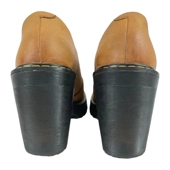 Dr Martens | Women 6 | Tan Leather Cordelia‎ Chunky Slip On Platform Heel Shoes