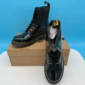 Dr. Martens Women's 1460 Patent Lamper Leather Lace Up Boots, Size‎ 7, Black