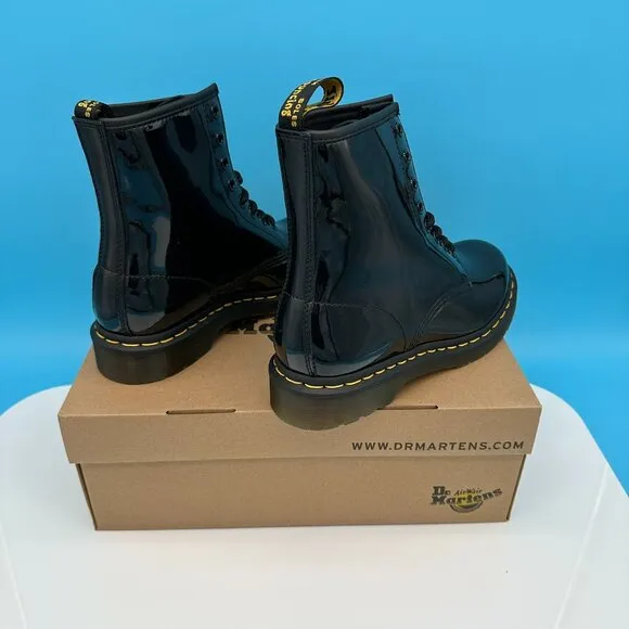 Dr. Martens Women's 1460 Patent Lamper Leather Lace Up Boots, Size‎ 7, Black