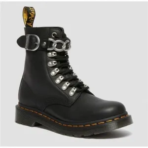 DR MARTENS 1460 Pascal Women's Chain Leather Lace Up Boots sz 7