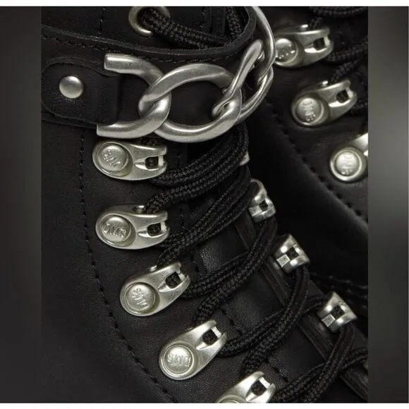 DR MARTENS 1460 Pascal Women's Chain Leather Lace Up Boots sz 7