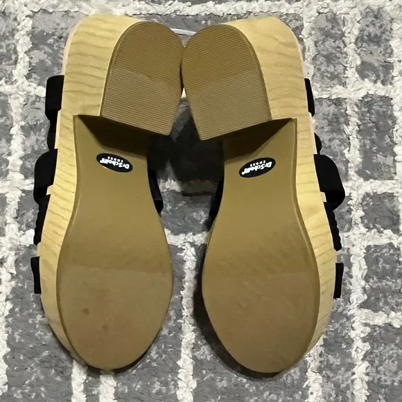 Dr Scholl’s Blossom black heel‎ sandals 6.5 NEW