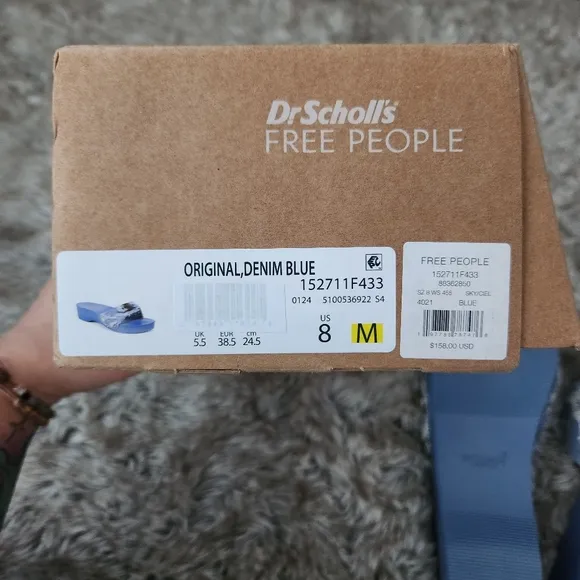 Dr Scholl's x Free People Denim Original Blue Ciel Sandals Brand New in Box