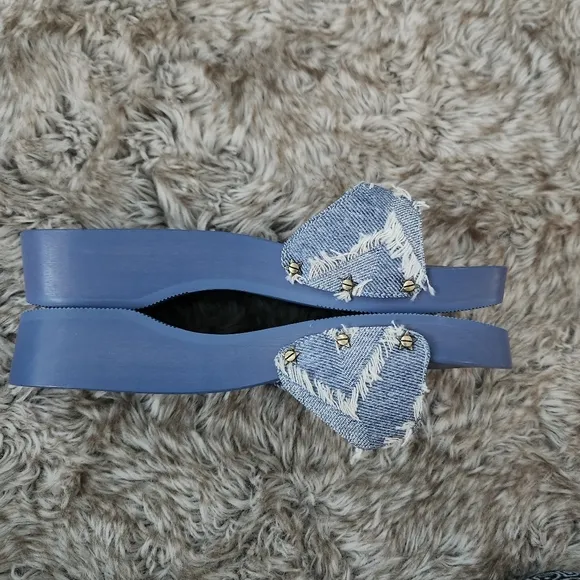 Dr Scholl's x Free People Denim Original Blue Ciel Sandals Brand New in Box