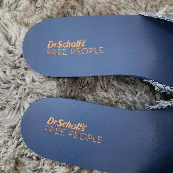 Dr Scholl's x Free People Denim Original Blue Ciel Sandals Brand New in Box