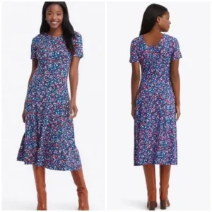 Draper James Tammy Midi T-Shirt Dress in Spring Ditsy Floral XXL