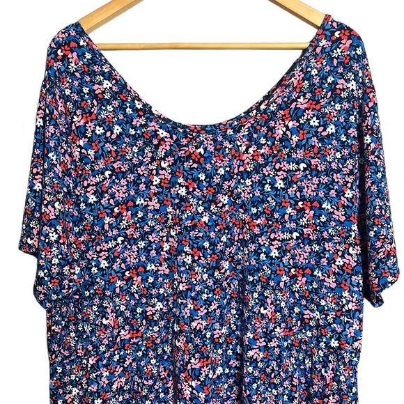 Draper James Tammy Midi T-Shirt Dress in Spring Ditsy Floral XXL