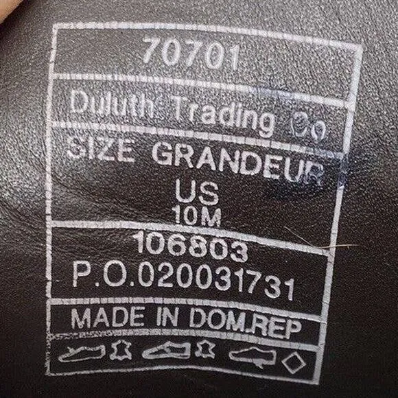 Duluth Trading Co Boots Mens 10M Work Ankle Chuckka Brown Leather Canvas Lace Up