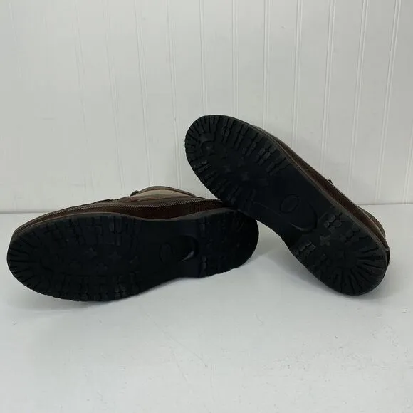 Duluth Trading Co Boots Mens 10M Work Ankle Chuckka Brown Leather Canvas Lace Up