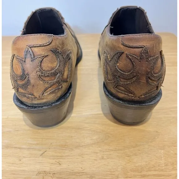 Durango Crush Women's Brown Leather Western Design Ankle Boots 6.5 M Rockabilly
