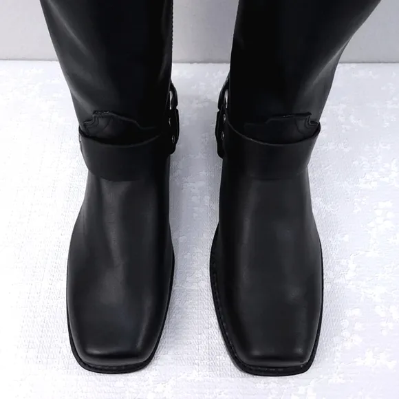 DURANGO Men's Black Leather Harness Boots US 9.5EE  DB510