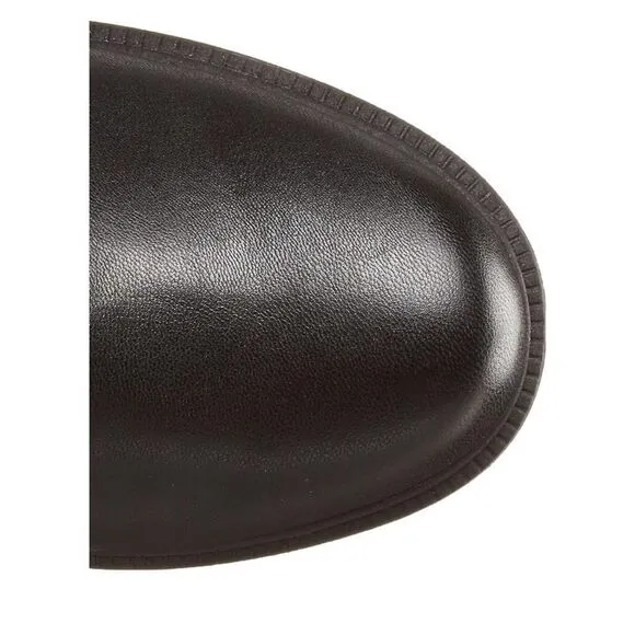 DV DOLCE VITA Nicolette Knee-High Leather Round-Toe Lug Boots Black Size 5 NWOB