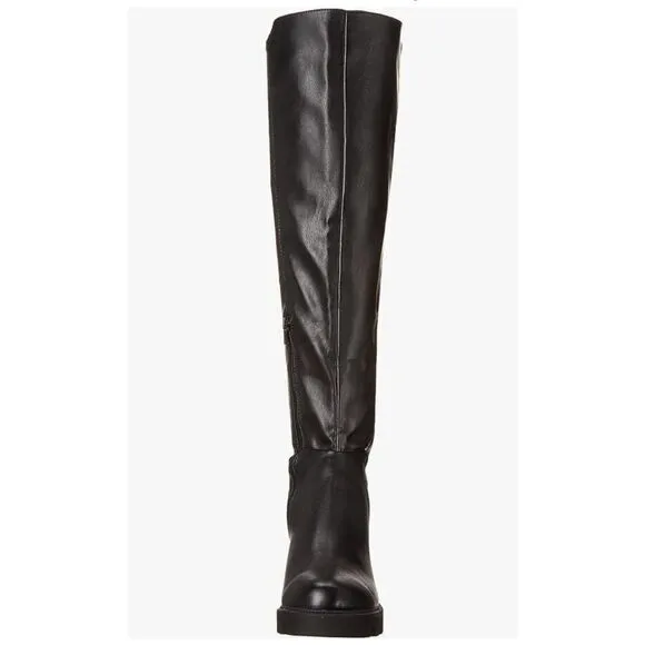 DV DOLCE VITA Nicolette Knee-High Leather Round-Toe Lug Boots Black Size 5 NWOB