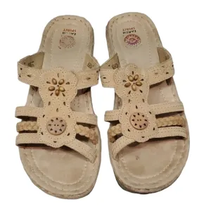 Earth Spirit Womens Comfort Leather Wedge Sandals shoes sz 11