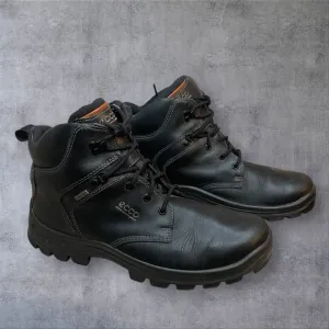 Ecco Black Leather Lace Up High Top Boots Mens‎ 13 Gore Tex Work Outdoors Combat