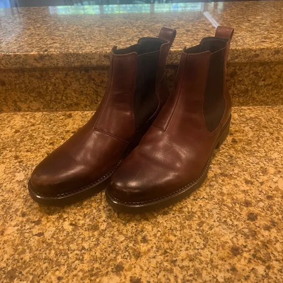 ECCO Brown Leather Chelsea Boots Mens 10 Dress Casual Fall Style