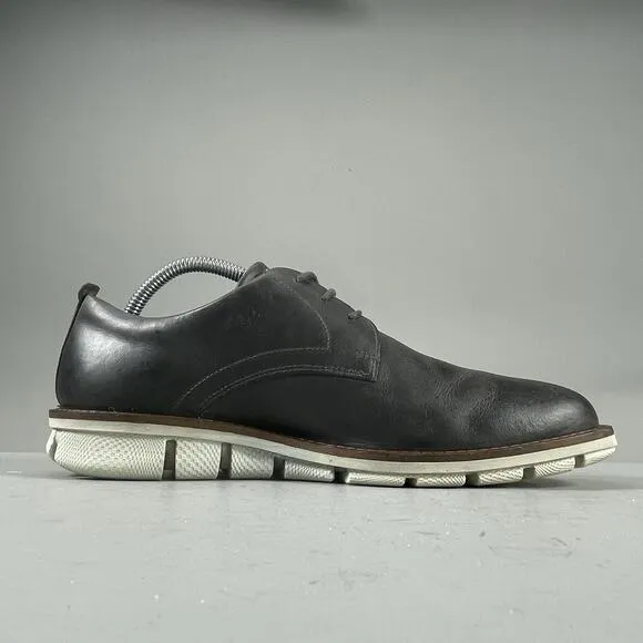 Ecco Jeremy Hybrid Men’s EU 41 US 7-7.5 Casual Black Leather Oxford Dress Shoes
