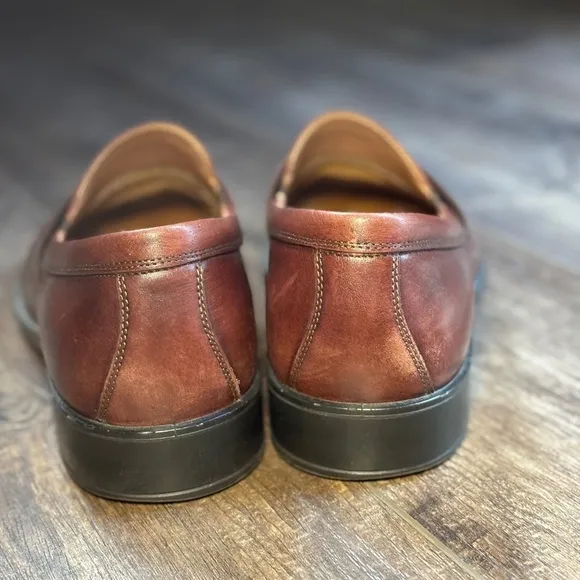 ECCO Men's Penny Loafers Leather Dress Shoes Cognac Men's Size 43