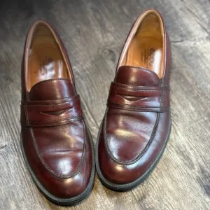 ECCO Men's Penny Loafers Leather Dress Shoes Cognac Men's Size 43