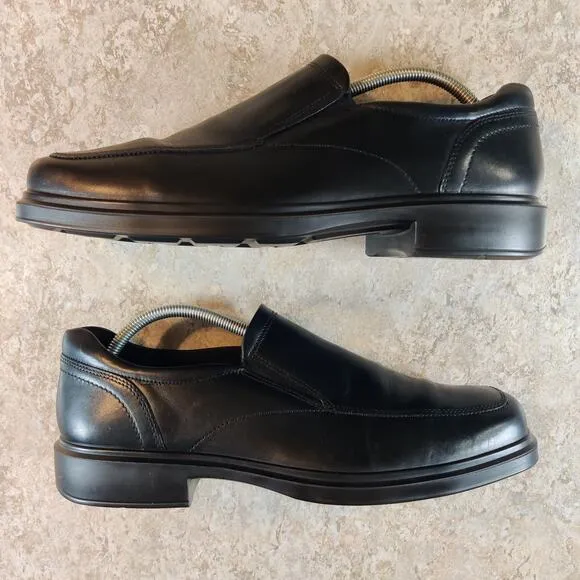 ECCO Shoes Men's 10 Helsinki 2.0 Apron Toe Slip-On Black 500154 01001 Oxfords