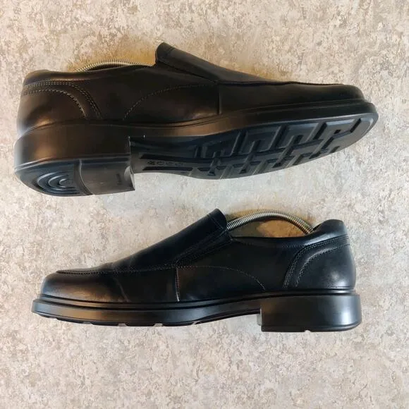 ECCO Shoes Men's 10 Helsinki 2.0 Apron Toe Slip-On Black 500154 01001 Oxfords