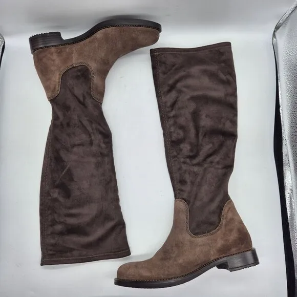ECCO Women's Sartorelle Suede Leather  Stretch Tall Boot Size 37 Brown (708
