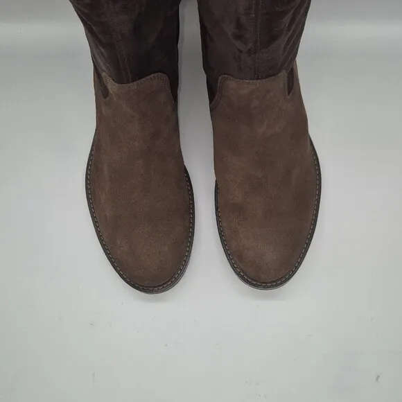 ECCO Women's Sartorelle Suede Leather  Stretch Tall Boot Size 37 Brown (708