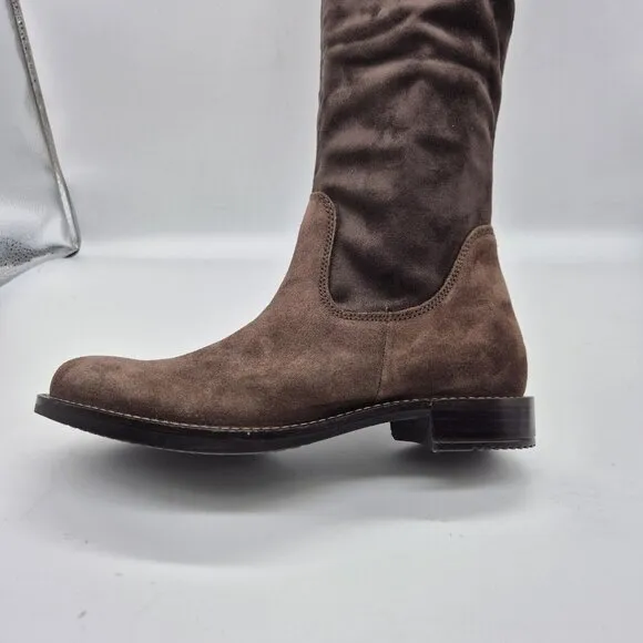 ECCO Women's Sartorelle Suede Leather  Stretch Tall Boot Size 37 Brown (708