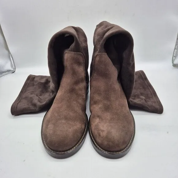 ECCO Women's Sartorelle Suede Leather  Stretch Tall Boot Size 37 Brown (708