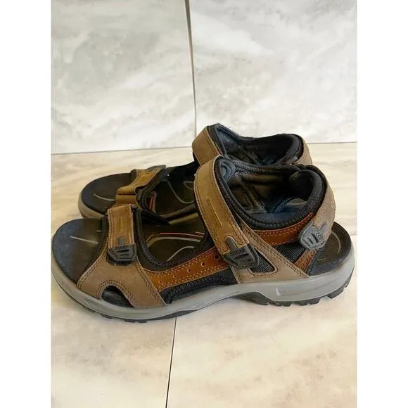 Ecco Yucatan Receptor Sandals Men's 10-10.5 US Brown Leather Trail Hike