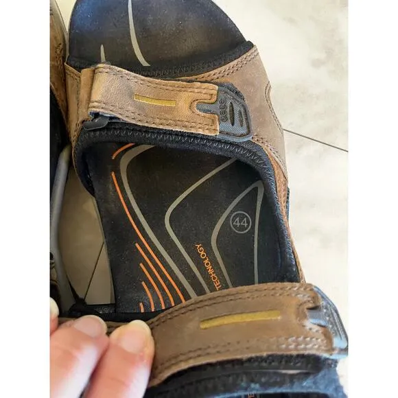 Ecco Yucatan Receptor Sandals Men's 10-10.5 US Brown Leather Trail Hike
