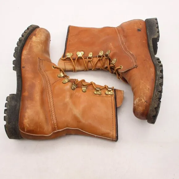 Eddie Bauer Seattle Boots Men's 8.5 D Brown Leather Hiking Boots USA Outdoors