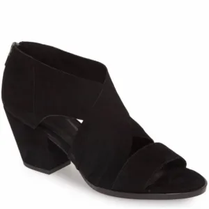 Eileen Fisher Black Suede Heeled Sandals